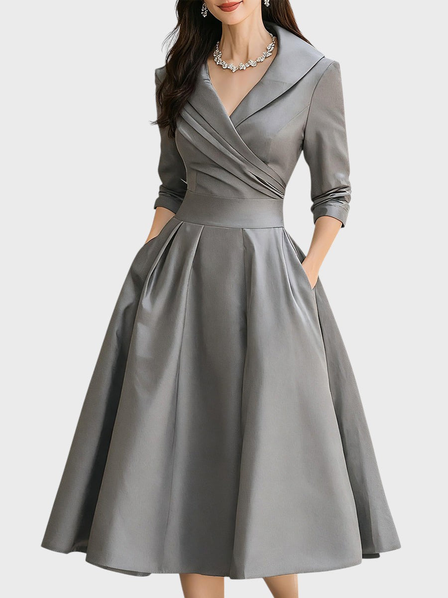 Dagmar | Elegantní midi šaty s dlouhými rukávy