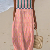 Miroslava | Boho midi šaty s pruhy
