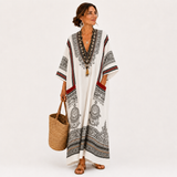 Kaftan Clara bílý etnický