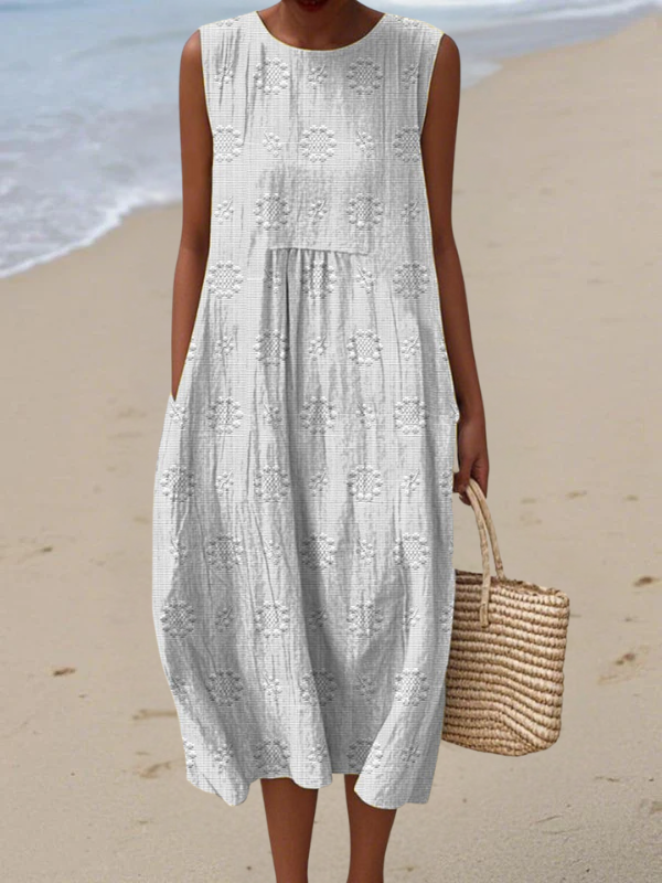Otýlie | Boho midi šaty s výšivkou