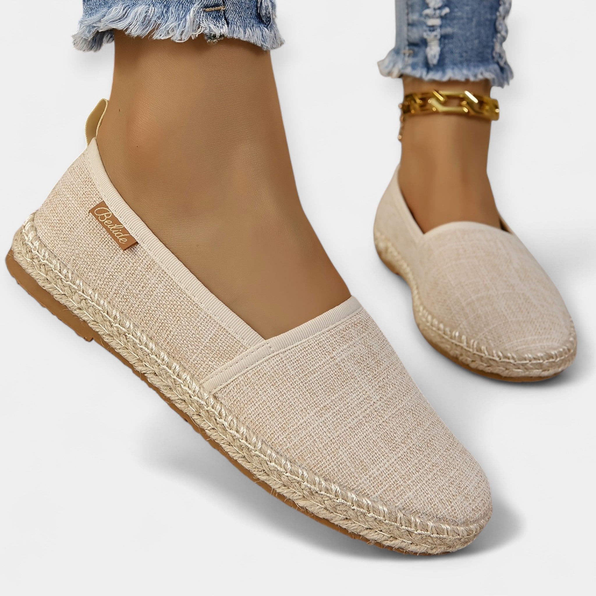 Lněné slip-on tenisky