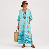 Kaftan Lucía tyrkysový námořnický