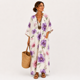 Kaftan Inés bílý květinový