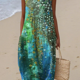 Bohuslava | Boho midi šaty s mořským motivem