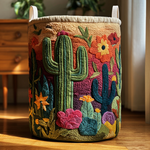 Prošívaný koš na prádlo – Horizonte de Cactus (s uchy)
