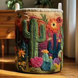 Prošívaný koš na prádlo – Horizonte de Cactus (s uchy)