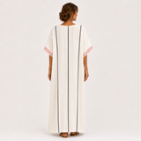 Kaftan Adara krémový s pruhy