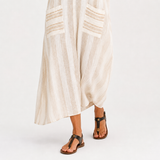 Kaftan Aisha bílý s pruhy