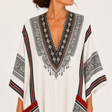 Kaftan Clara bílý etnický