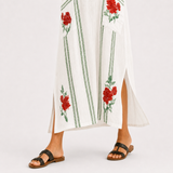 Kaftan Elena bílý s růžemi