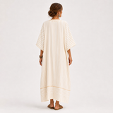 Kaftan Farah béžový s pruhy