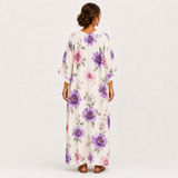 Kaftan Inés bílý květinový