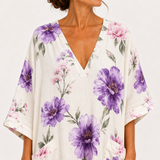 Kaftan Inés bílý květinový