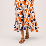 Kaftan Layla oranžový geometrický