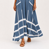 Kaftan Leila modrý s pruhy