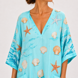 Kaftan Lucía tyrkysový námořnický