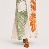 Kaftan Mariam batikovaný zelený