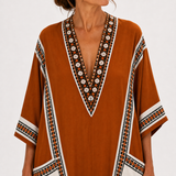 Kaftan Nadia terakotový etnický