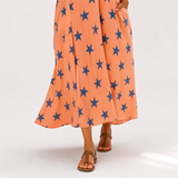 Kaftan Selma korálový s hvězdami