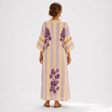 Kaftan Sofía fialový květinový