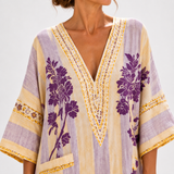 Kaftan Sofía fialový květinový
