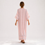 Kaftan Soraya růžový s pruhy