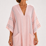 Kaftan Soraya růžový s pruhy