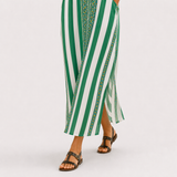 Kaftan Zoé zelený s pruhy