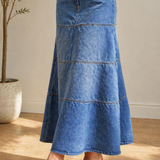 Violet - Mid-Length Denim Skirt