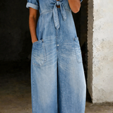 Freya - Short-Sleeve V-Neck Jumpsuit