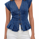 Isobel - V-Neck Denim Top