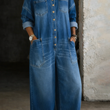 Isla - Off-the-Shoulder Denim Jumpsuit