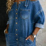 Isla - Off-the-Shoulder Denim Jumpsuit