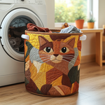 Prošívaný koš na prádlo – Útočiště para Gato (s uchy)