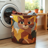 Prošívaný koš na prádlo – Útočiště para Gato (s uchy)