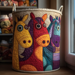 Prošívaný koš na prádlo – Caballo Eterno (s uchy)