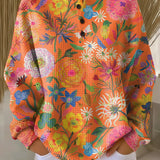 Freja - Pullover with Colourful Floral Pattern