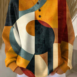 Lærke - Waffle Jumper with Geometric Pattern