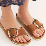 Kožené sandály s korkovou podrážkou