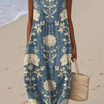 Bedřiška | Boho midi šaty s malovaným vzorem