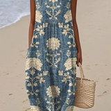 Bedřiška | Boho midi šaty s malovaným vzorem