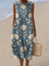 Bedřiška | Boho midi šaty s malovaným vzorem