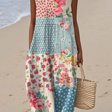 Bronislava | Boho midi šaty s patchwork vzorem