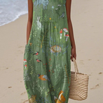 Naděžda | Boho midi šaty s přírodním motivem