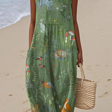 Naděžda | Boho midi šaty s přírodním motivem