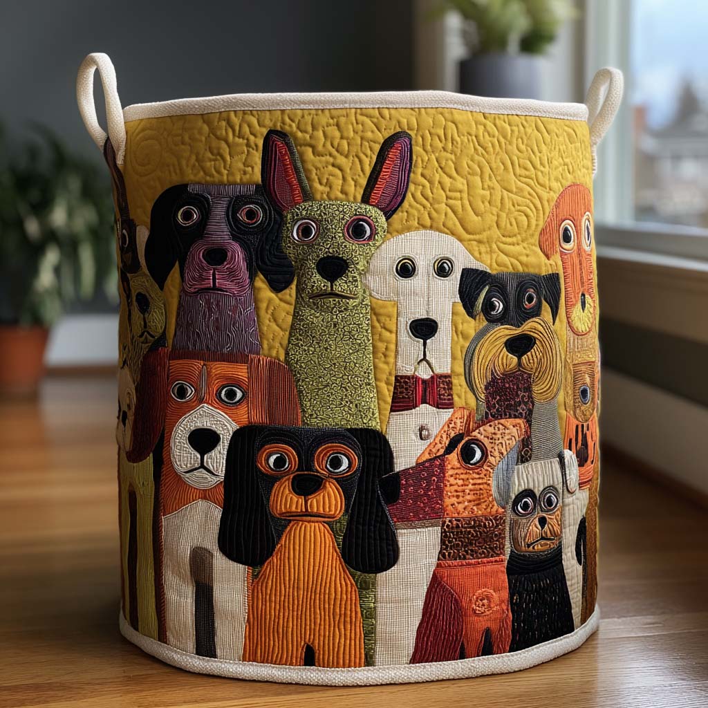 Prošívaný koš na prádlo – Perritos Fantásticos (s uchy)