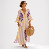 Kaftan Sofía fialový květinový