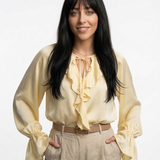 Liora — Ruffle Satin Blouse
