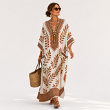 Kaftan Nora krémový botanický