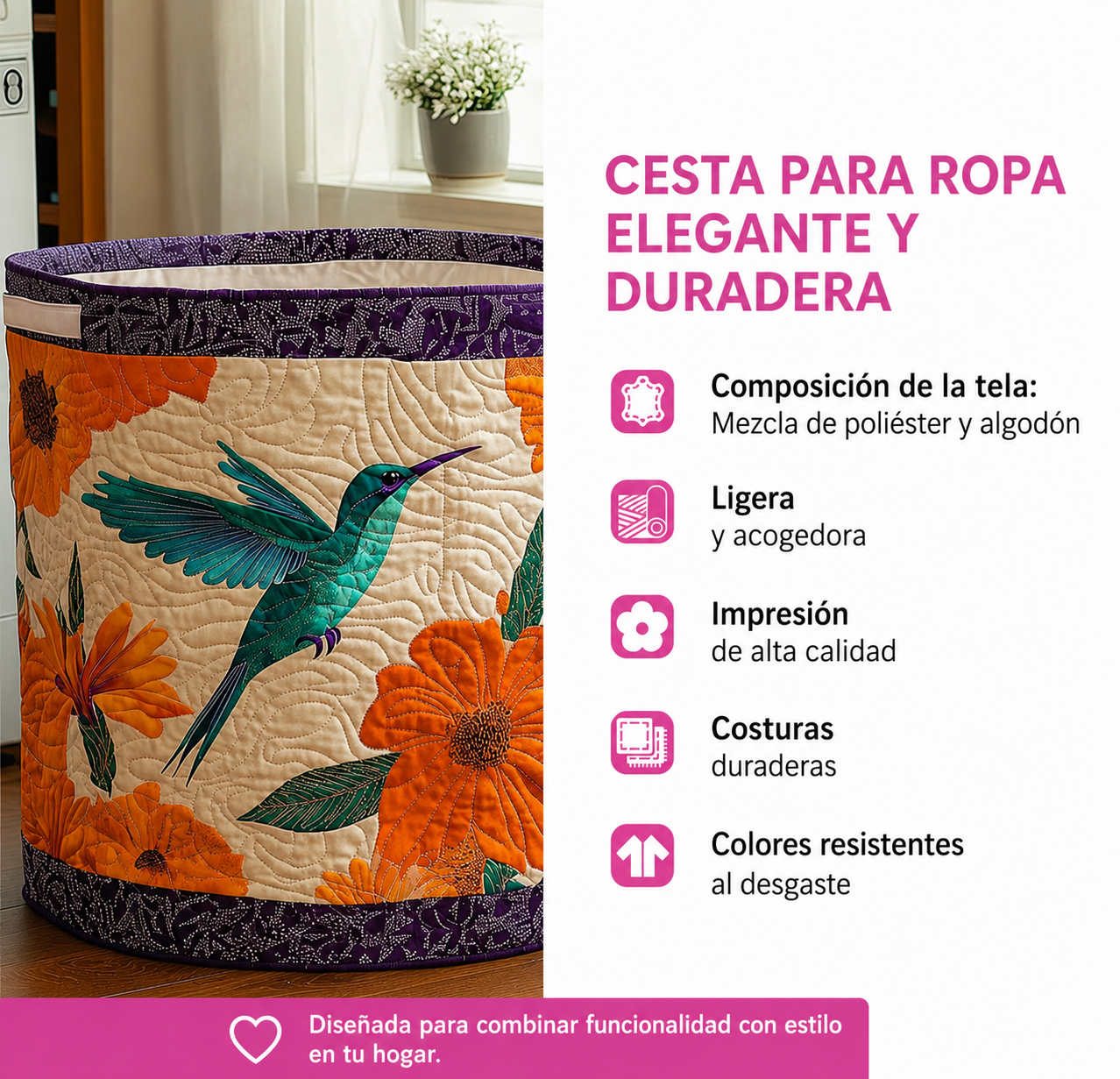 Cestos de ropa acolchados en varios tamaños